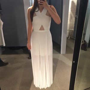 BCBGMAXAZRIA White Prom/Wedding Dress with Lace